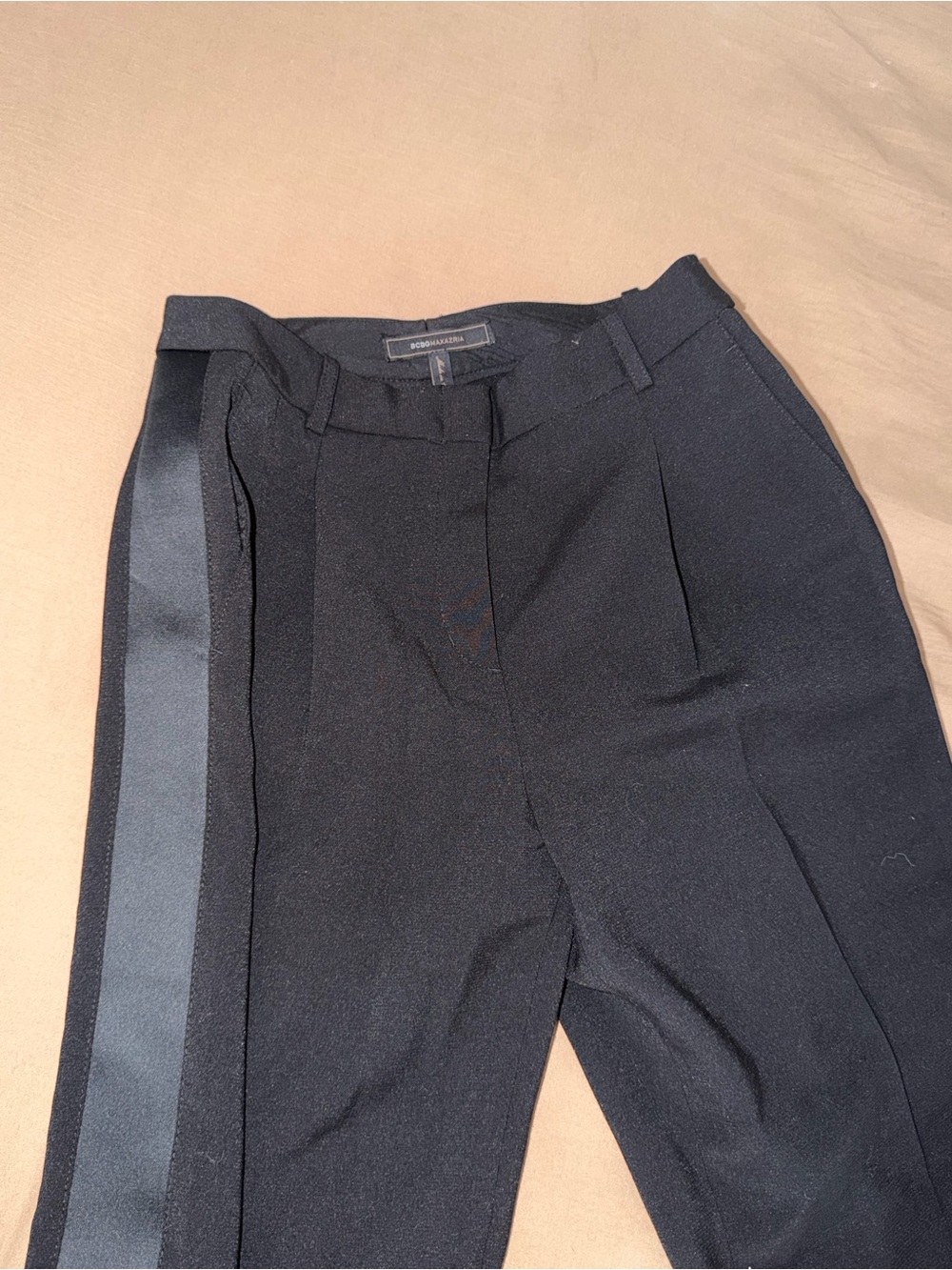 BCBGMaxAzria Black Trousers with Tonal Side Stripe